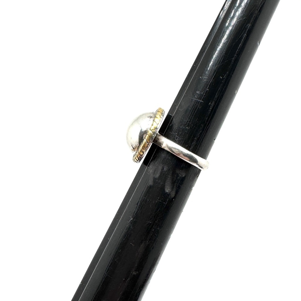 Vintage Taxco LATON Sterling Silver Two-Tone Dome Ring with Rope Edge Size 6 1/2 - Picture 13 of 16